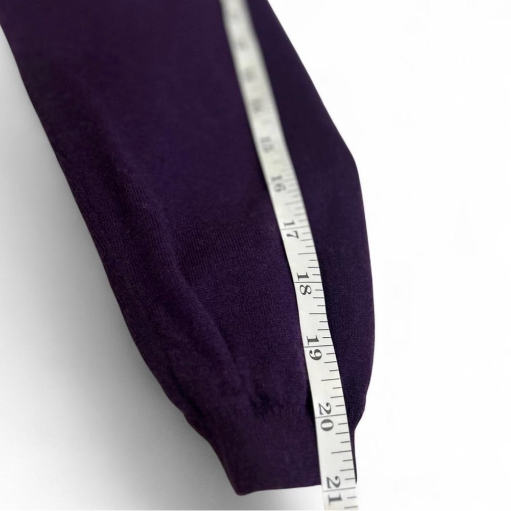 Purple Wool Cashmere Cardigan Sweater Long Button Down Dress Long-sleeve S/M - Picture 7 of 7